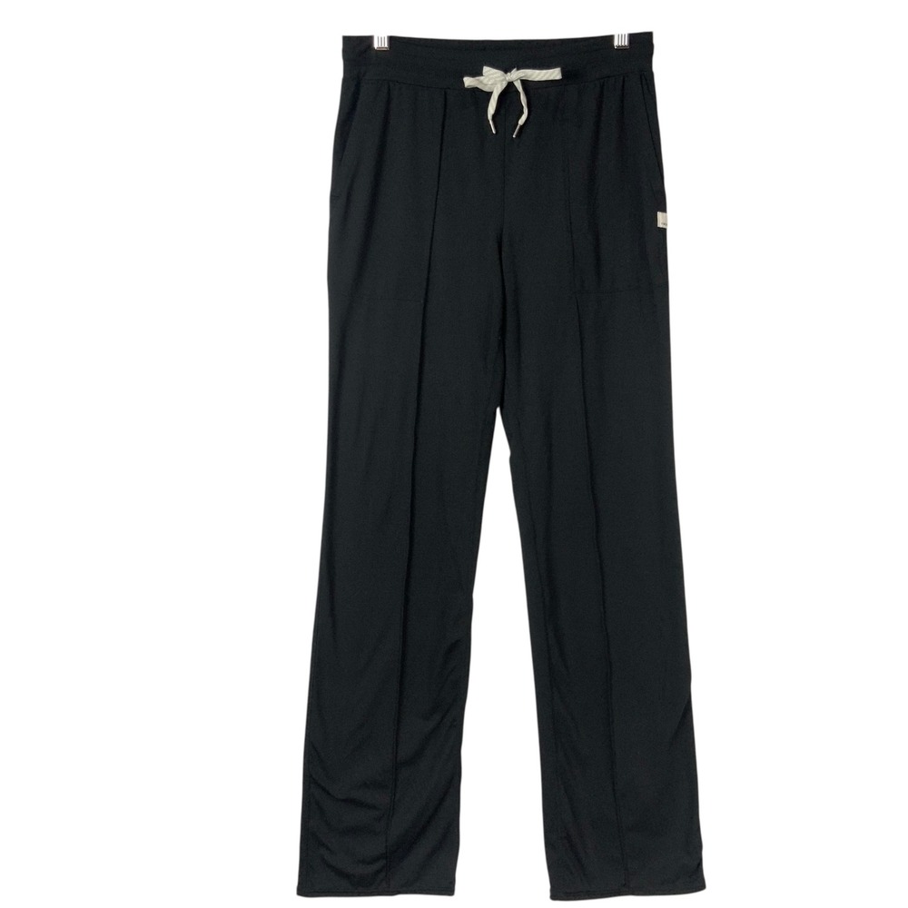 Vuori Black Performance Lounge Pants Small Drawstring Mid Rise Straight Leg